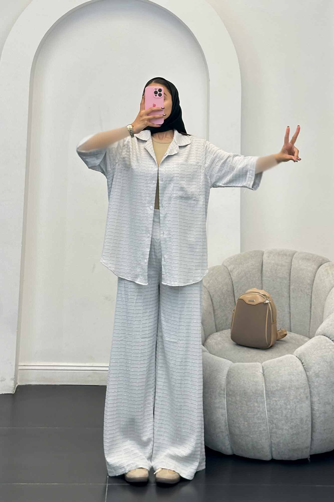 ست مانتو و شلوار نوا آستین سه رب ویدا