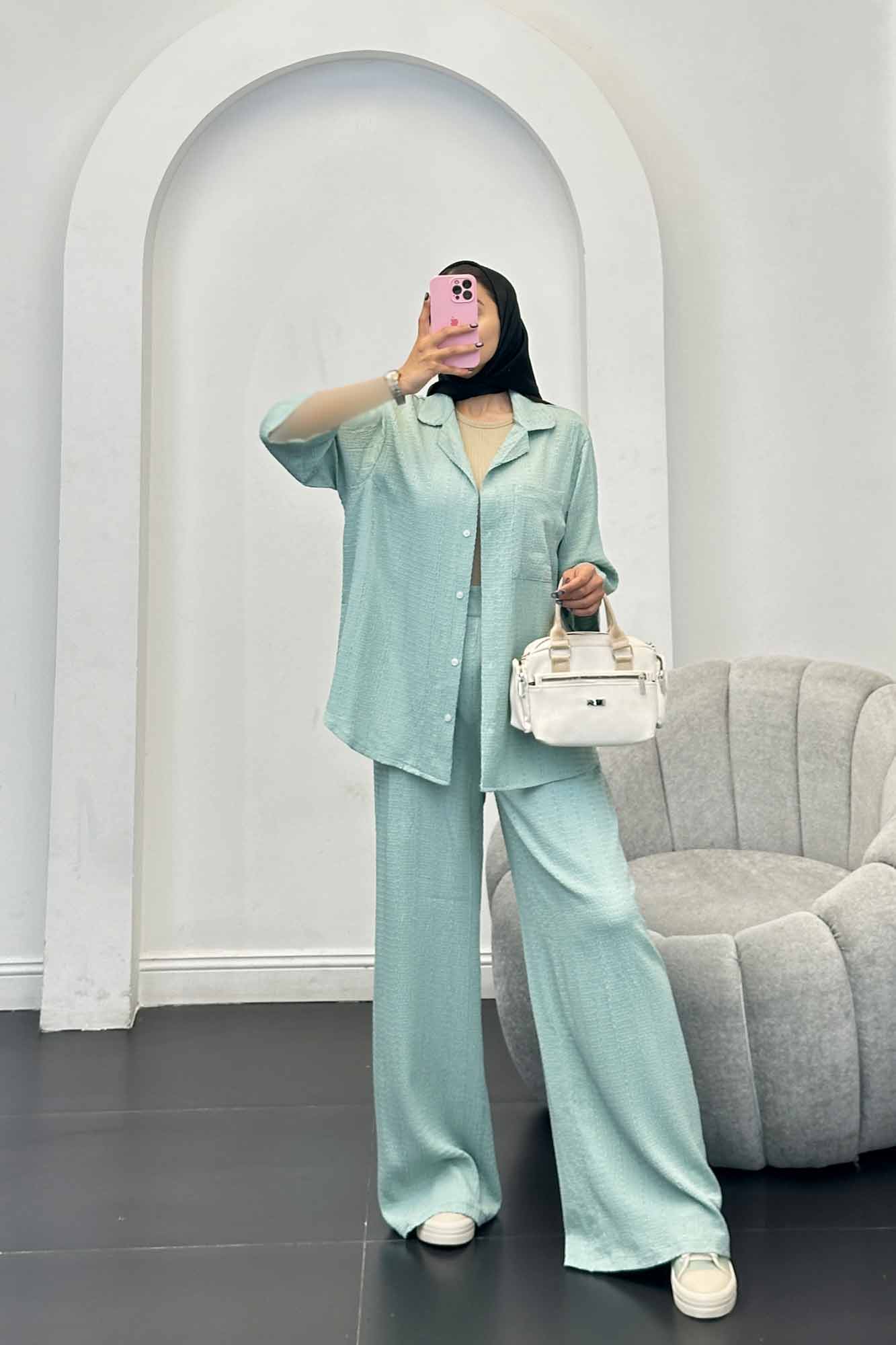 ست مانتو و شلوار نوا آستین سه رب ویدا