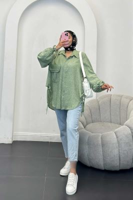 مانتو آستین شیپوری شانتون برفکی