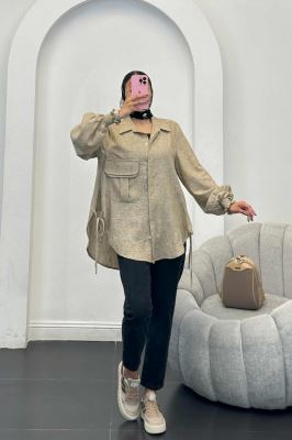 مانتو آستین شیپوری شانتون برفکی