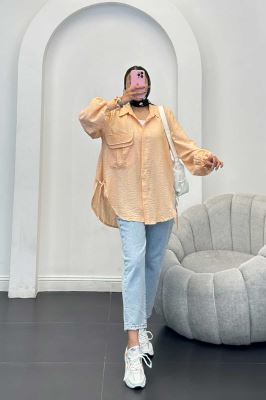 مانتو آستین شیپوری شانتون برفکی