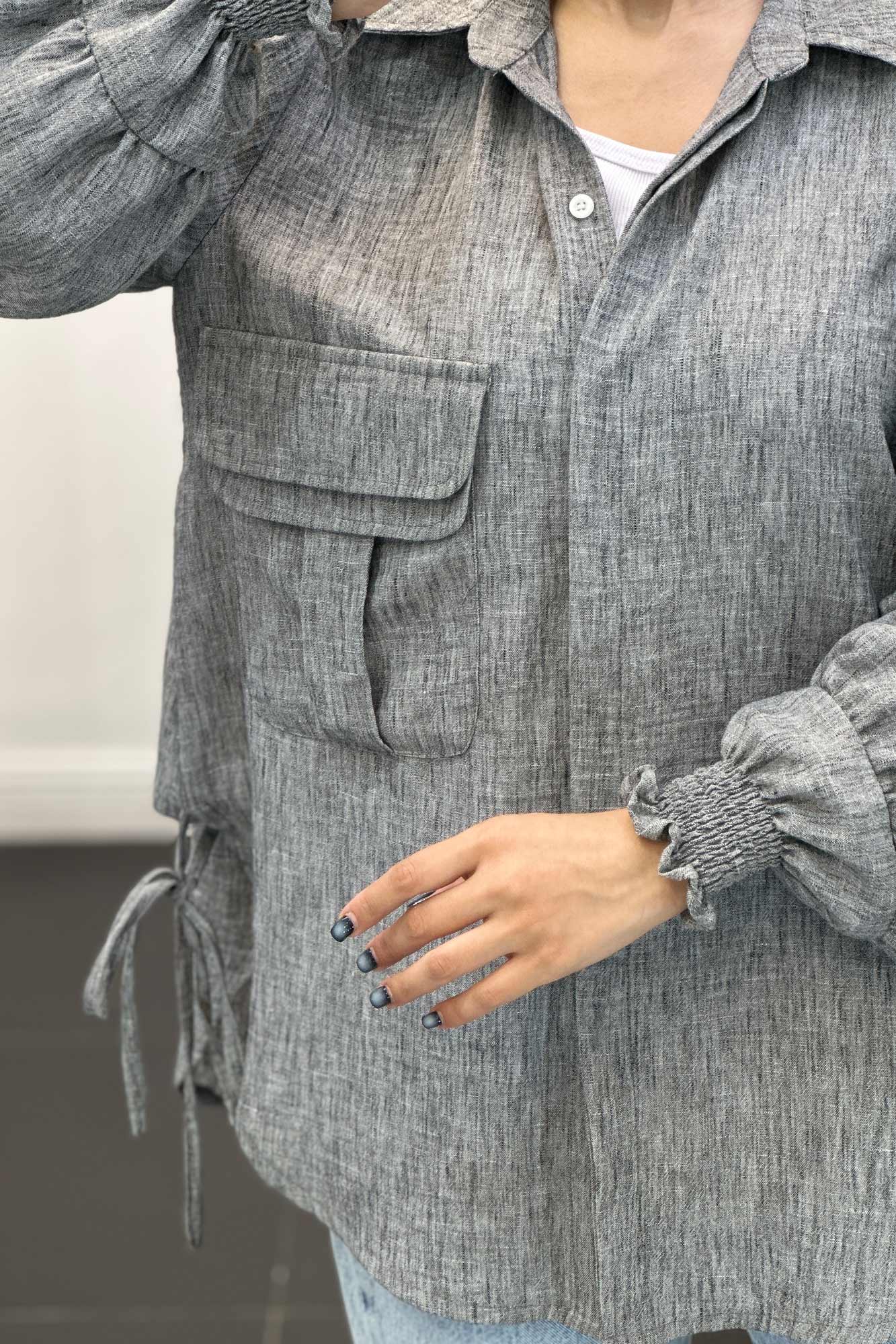 مانتو آستین شیپوری شانتون برفکی