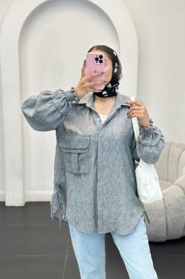 مانتو آستین شیپوری شانتون برفکی