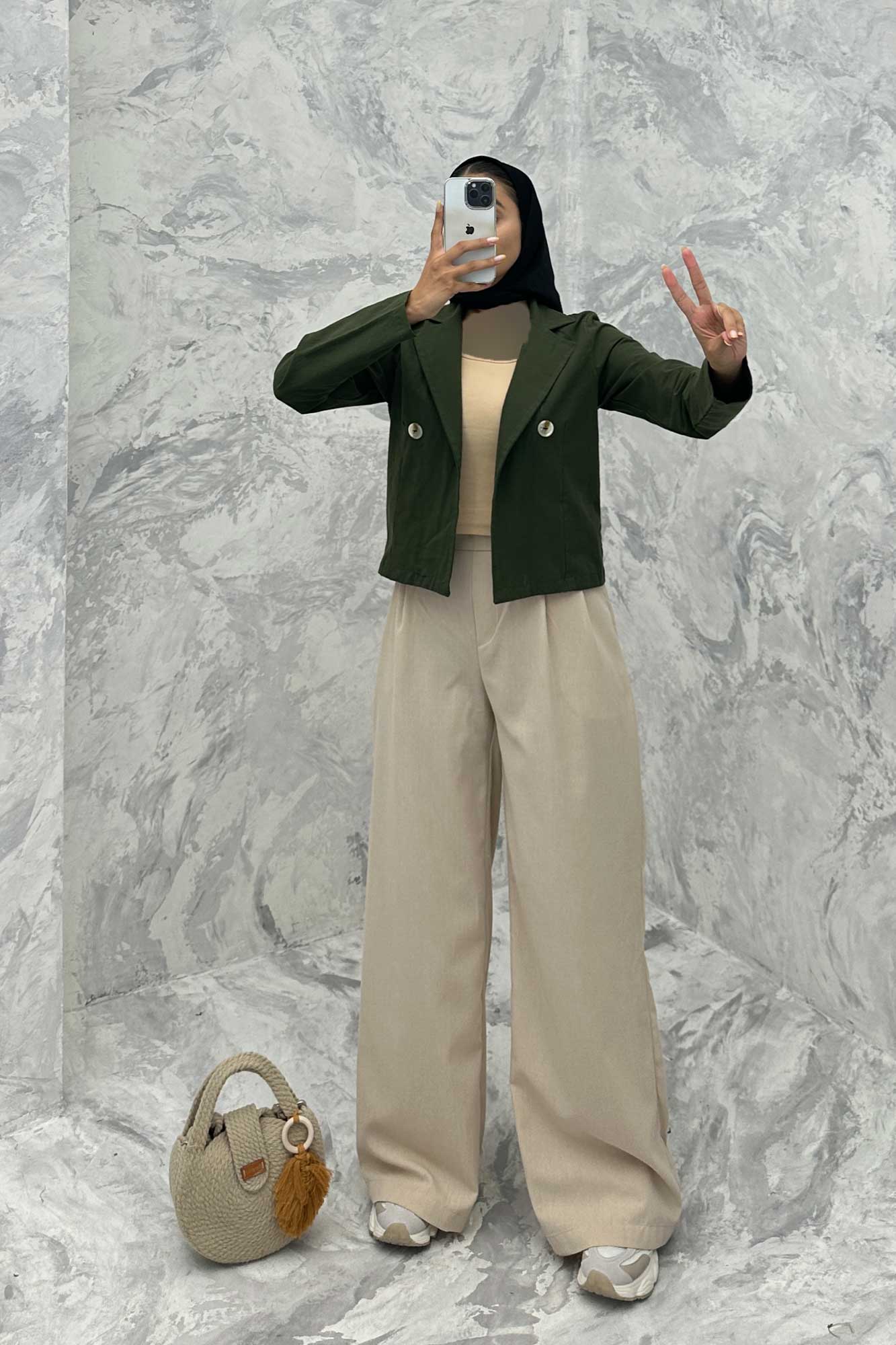 کت لینن تک دکمه