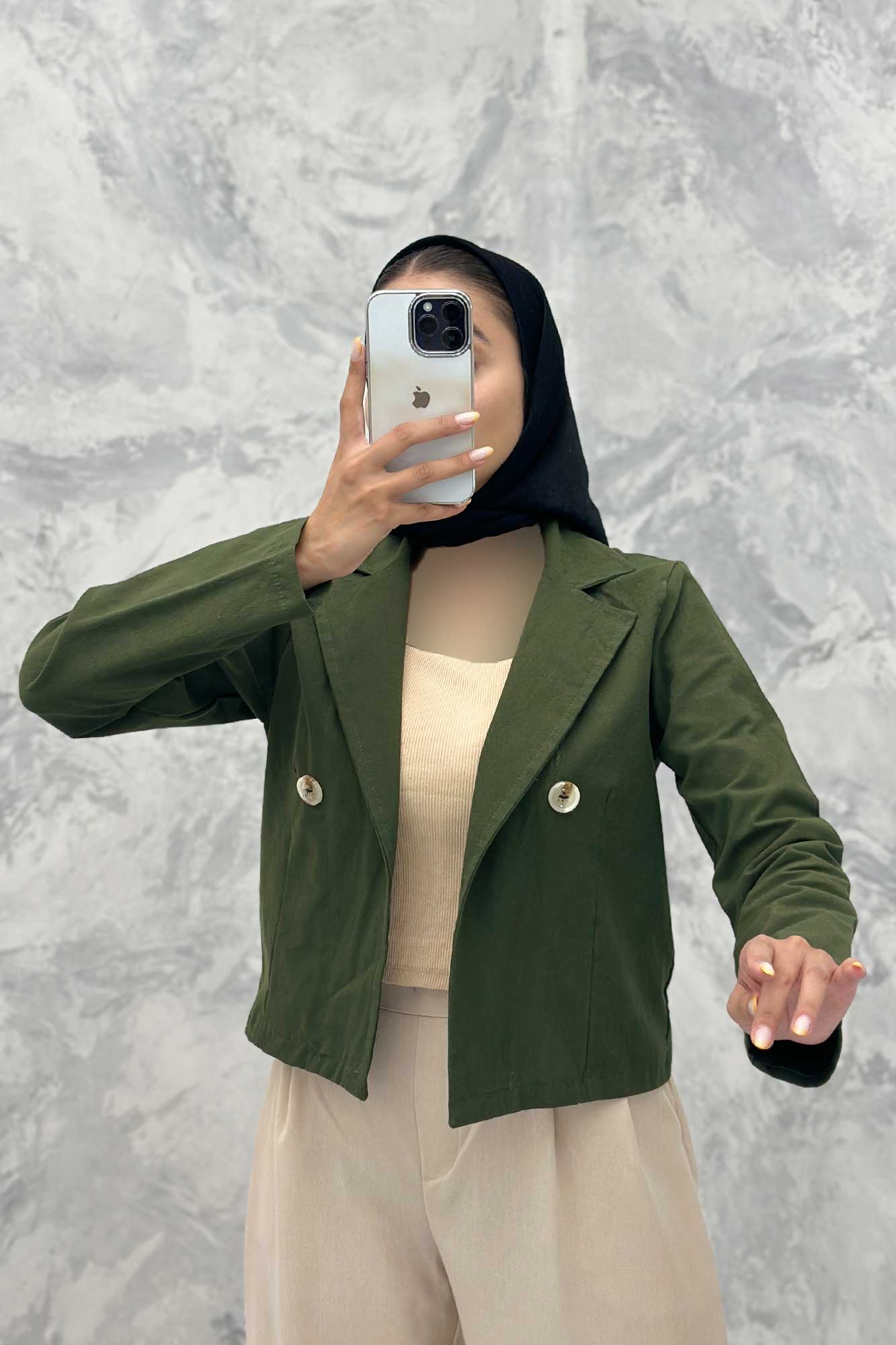 کت لینن تک دکمه