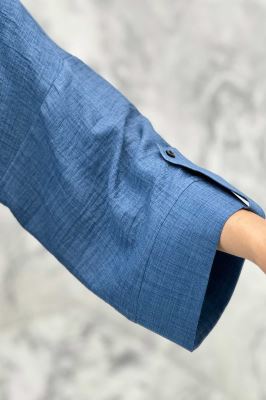 بلوز شانتون دو یقه پشت بلند