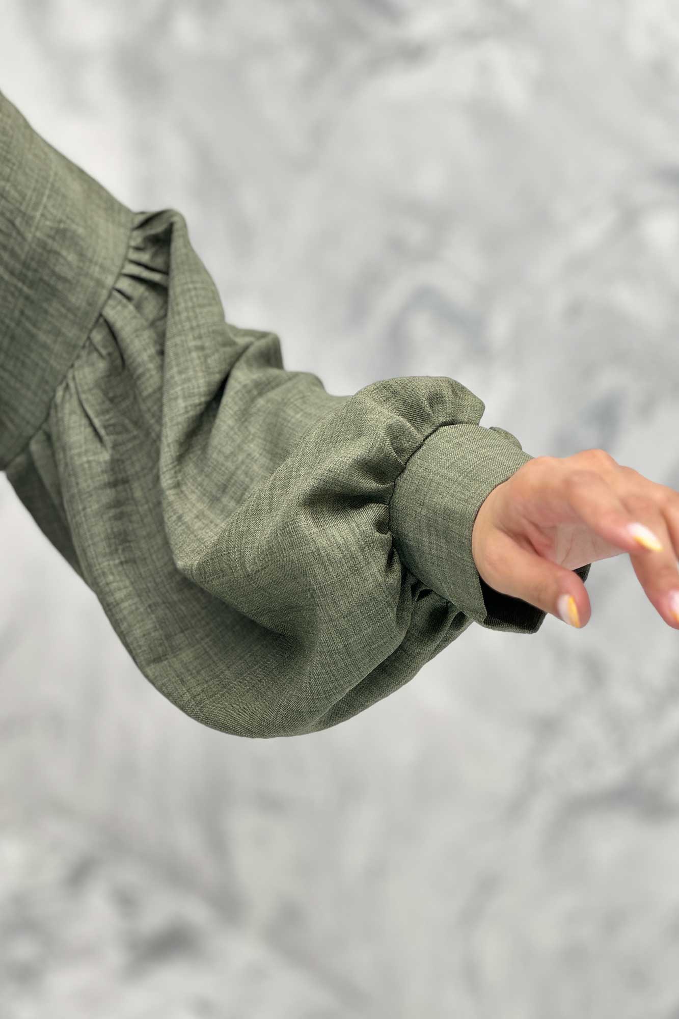 مانتو آستین چین دار شانتون پشت بلند