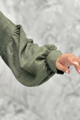 مانتو آستین چین دار شانتون پشت بلند