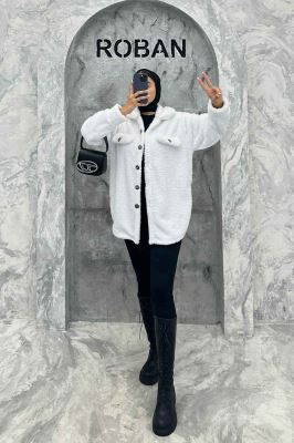 مانتو کوتاه تدی جلو دکمه