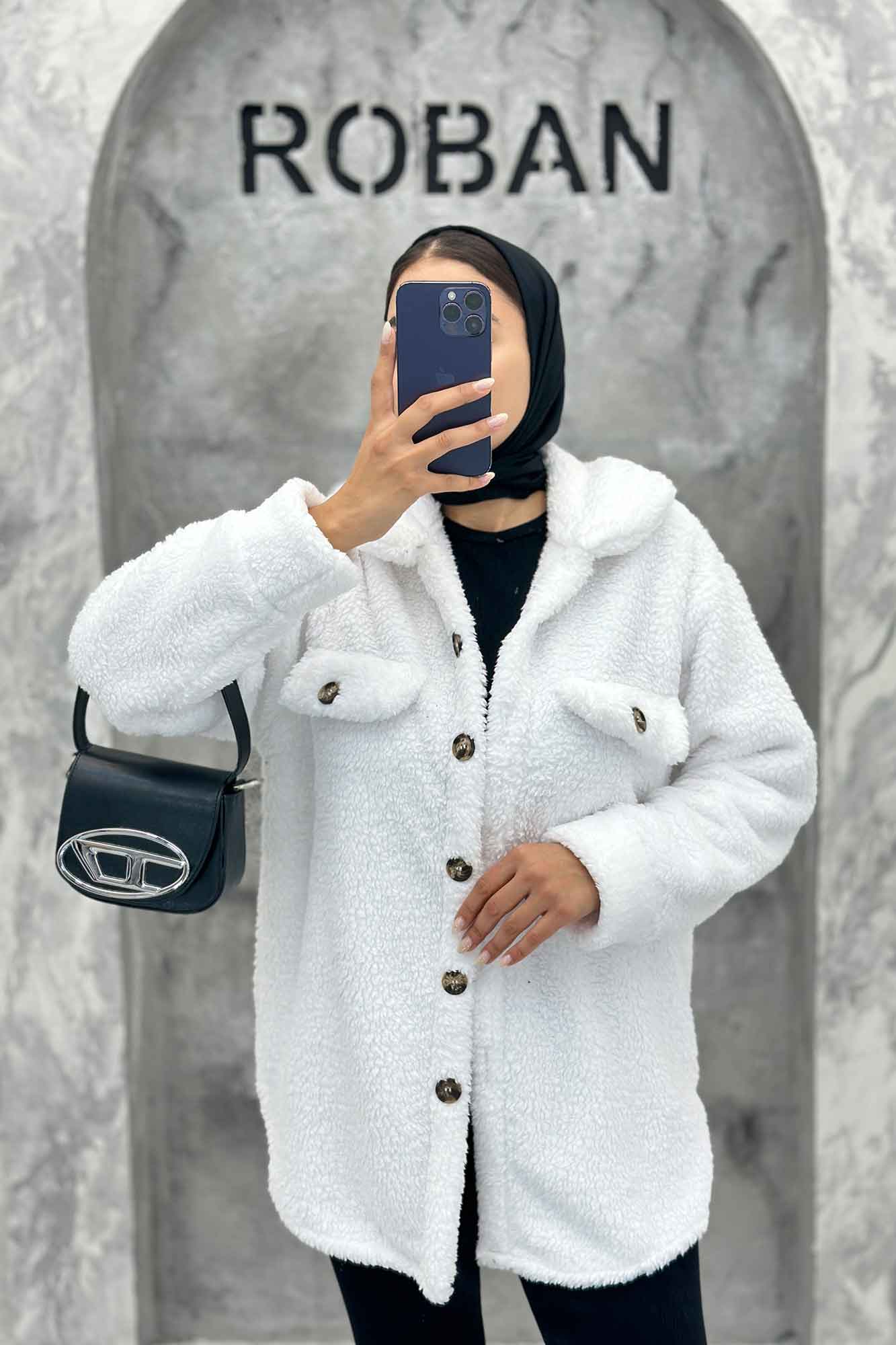 مانتو کوتاه تدی جلو دکمه