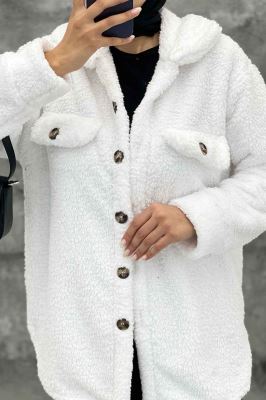 مانتو کوتاه تدی جلو دکمه