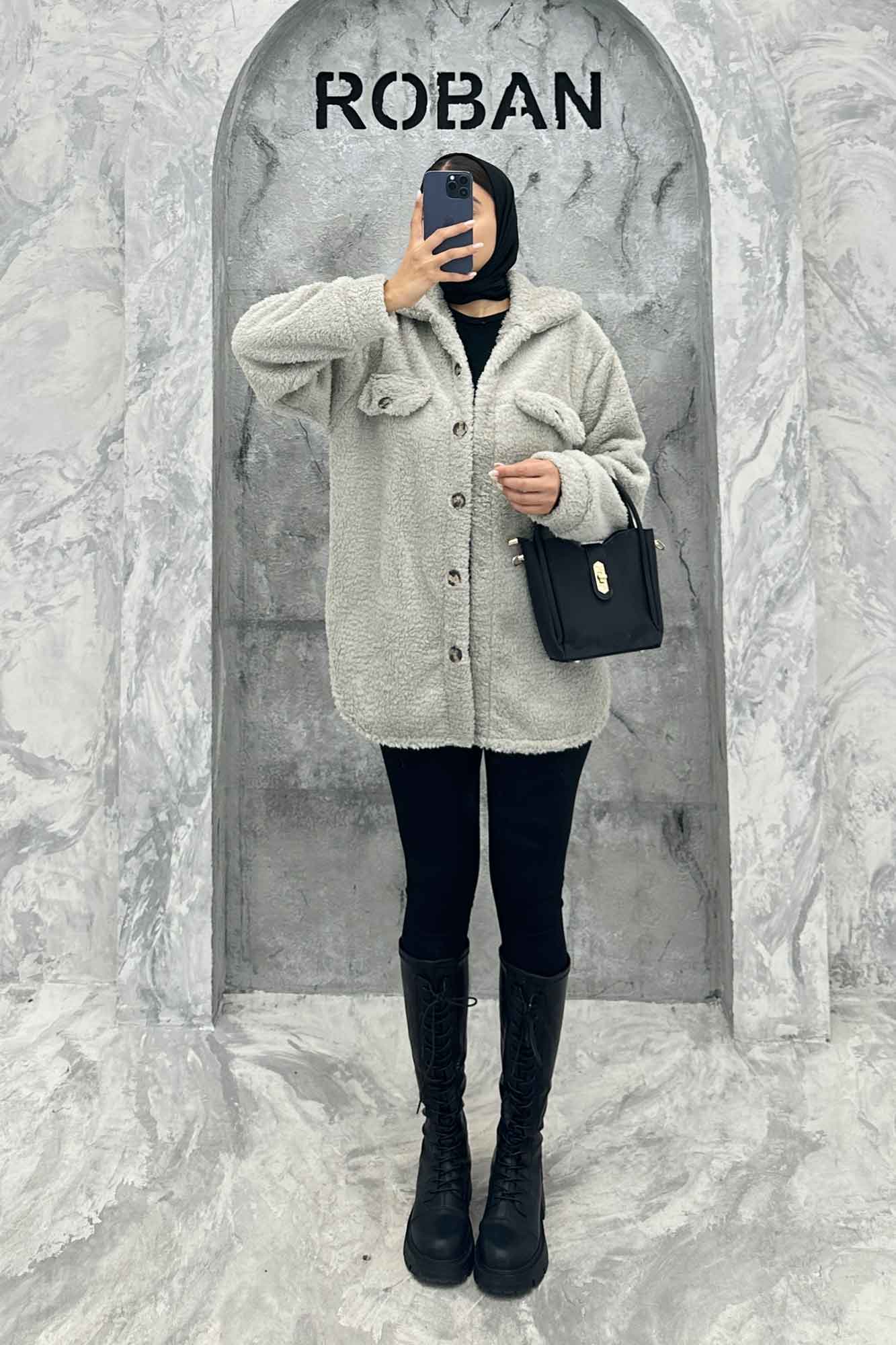 مانتو کوتاه تدی جلو دکمه