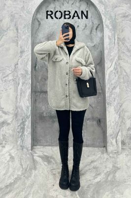 مانتو کوتاه تدی جلو دکمه