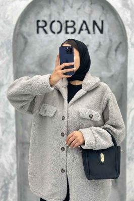 مانتو کوتاه تدی جلو دکمه