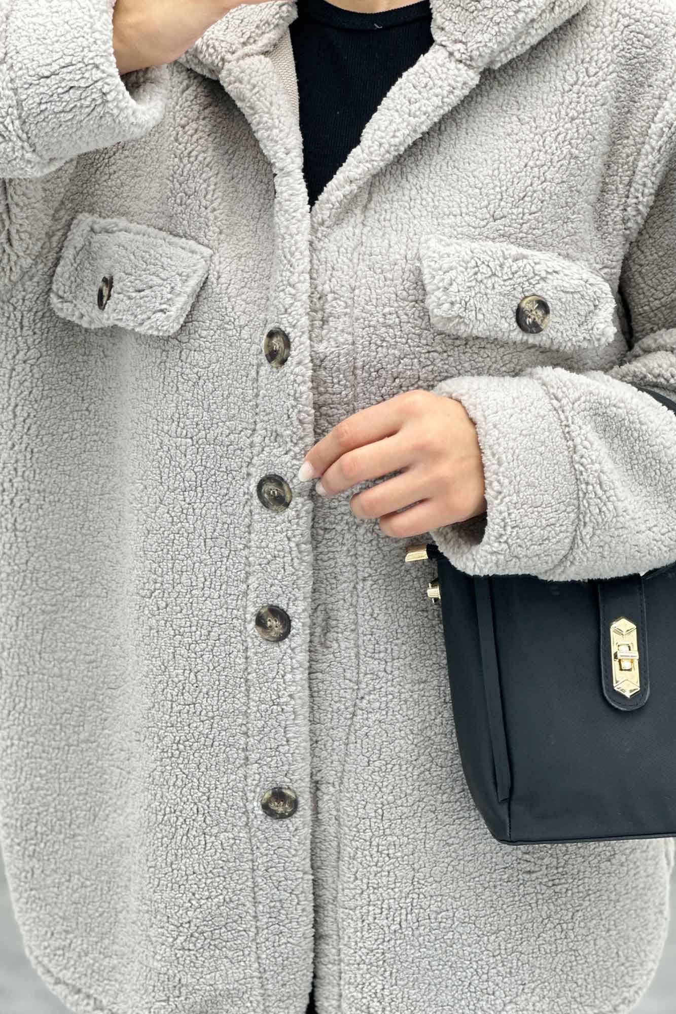 مانتو کوتاه تدی جلو دکمه