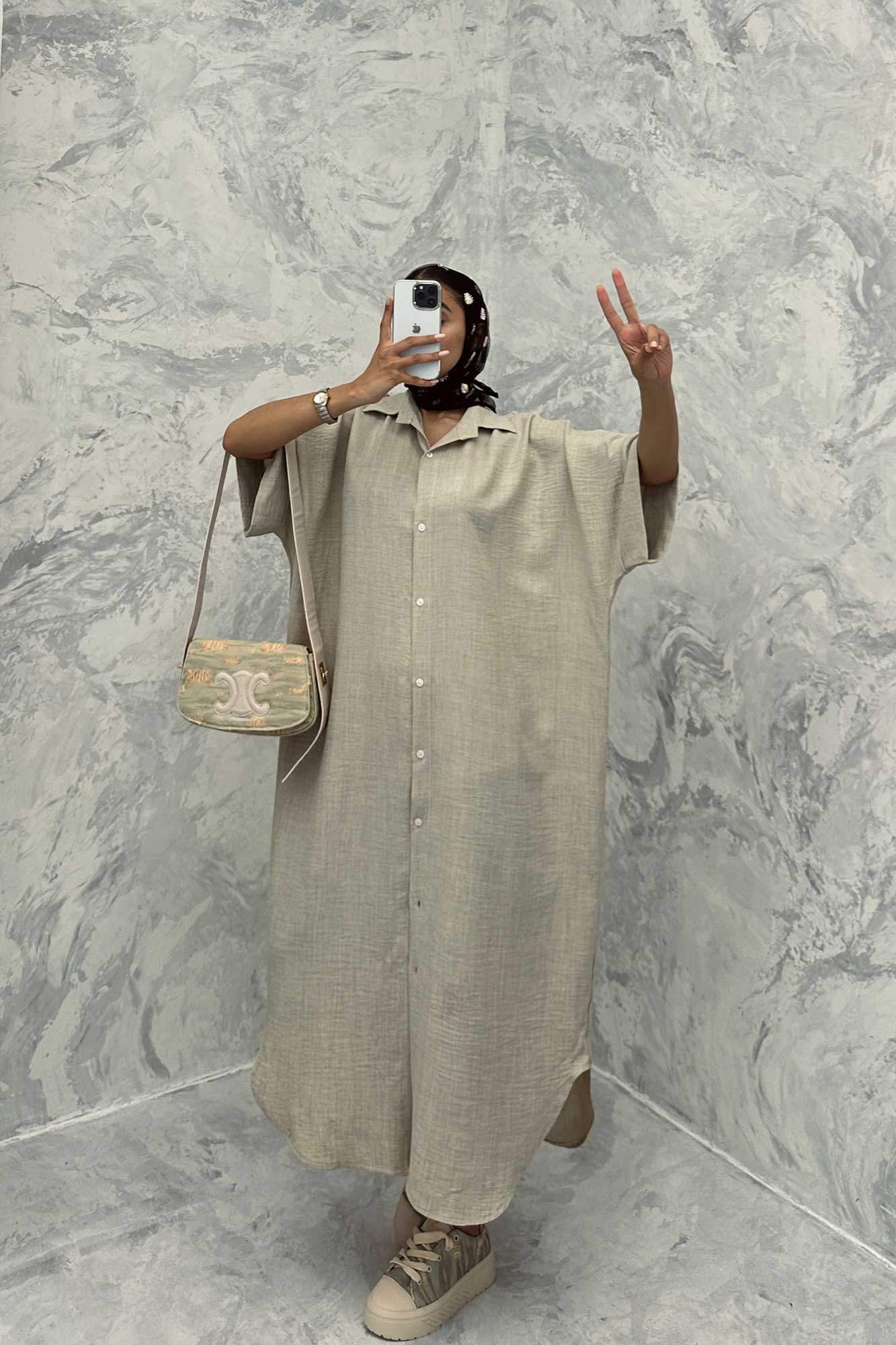 مانتو کفتان پایین هلال شانتون تمام دکمه