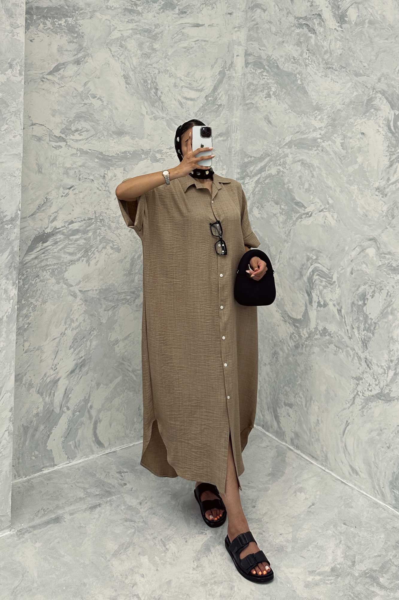 مانتو کفتان پایین هلال شانتون تمام دکمه