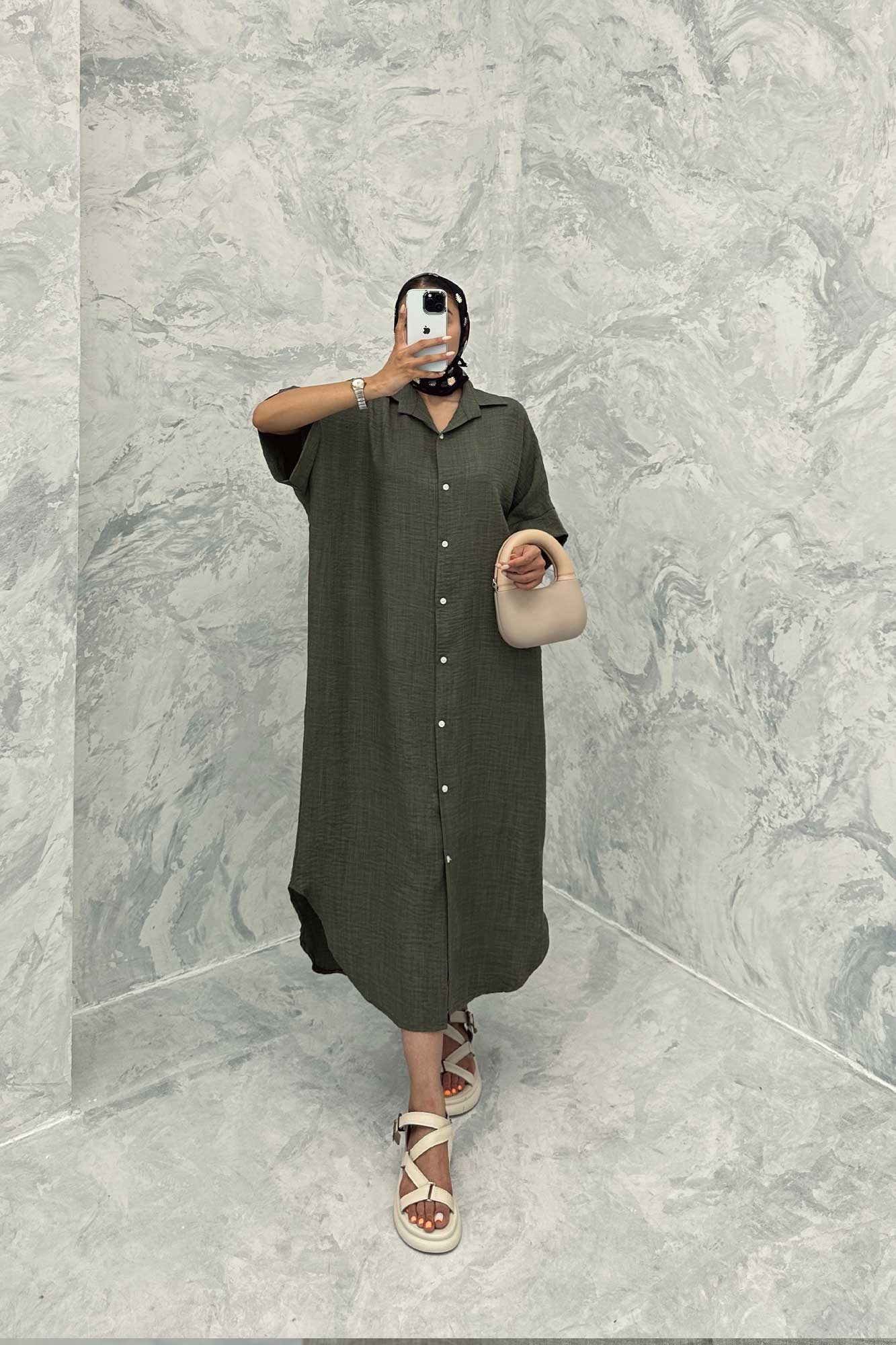 مانتو کفتان پایین هلال شانتون تمام دکمه