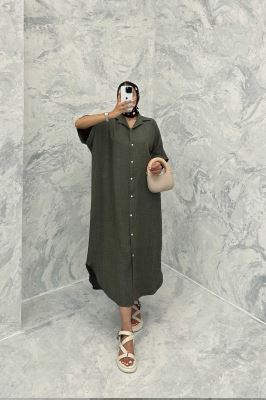 مانتو کفتان پایین هلال شانتون تمام دکمه