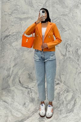 کت لینن تک دکمه