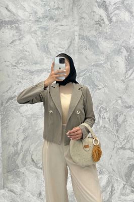 کت لینن تک دکمه