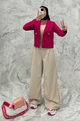 کت لینن تک دکمه