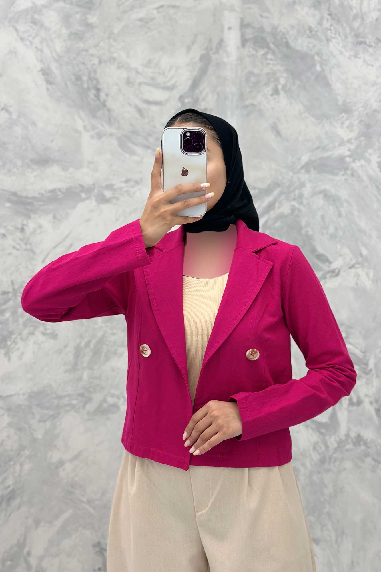 کت لینن تک دکمه