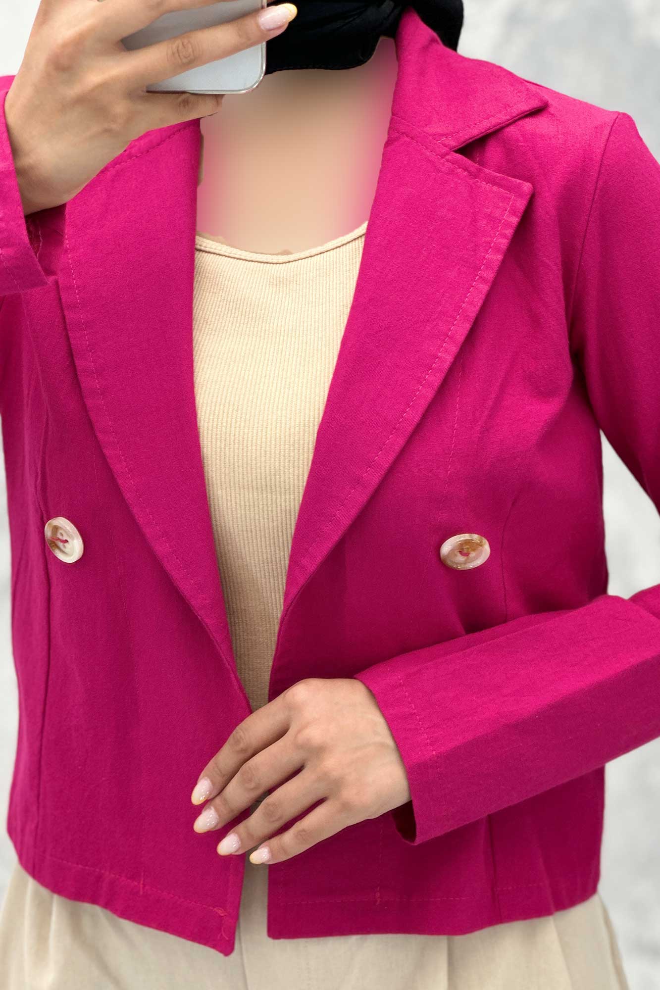 کت لینن تک دکمه