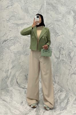 کت لینن تک دکمه