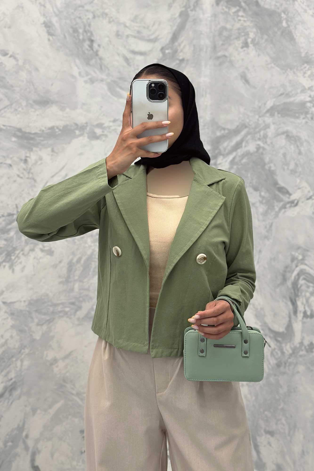 کت لینن تک دکمه