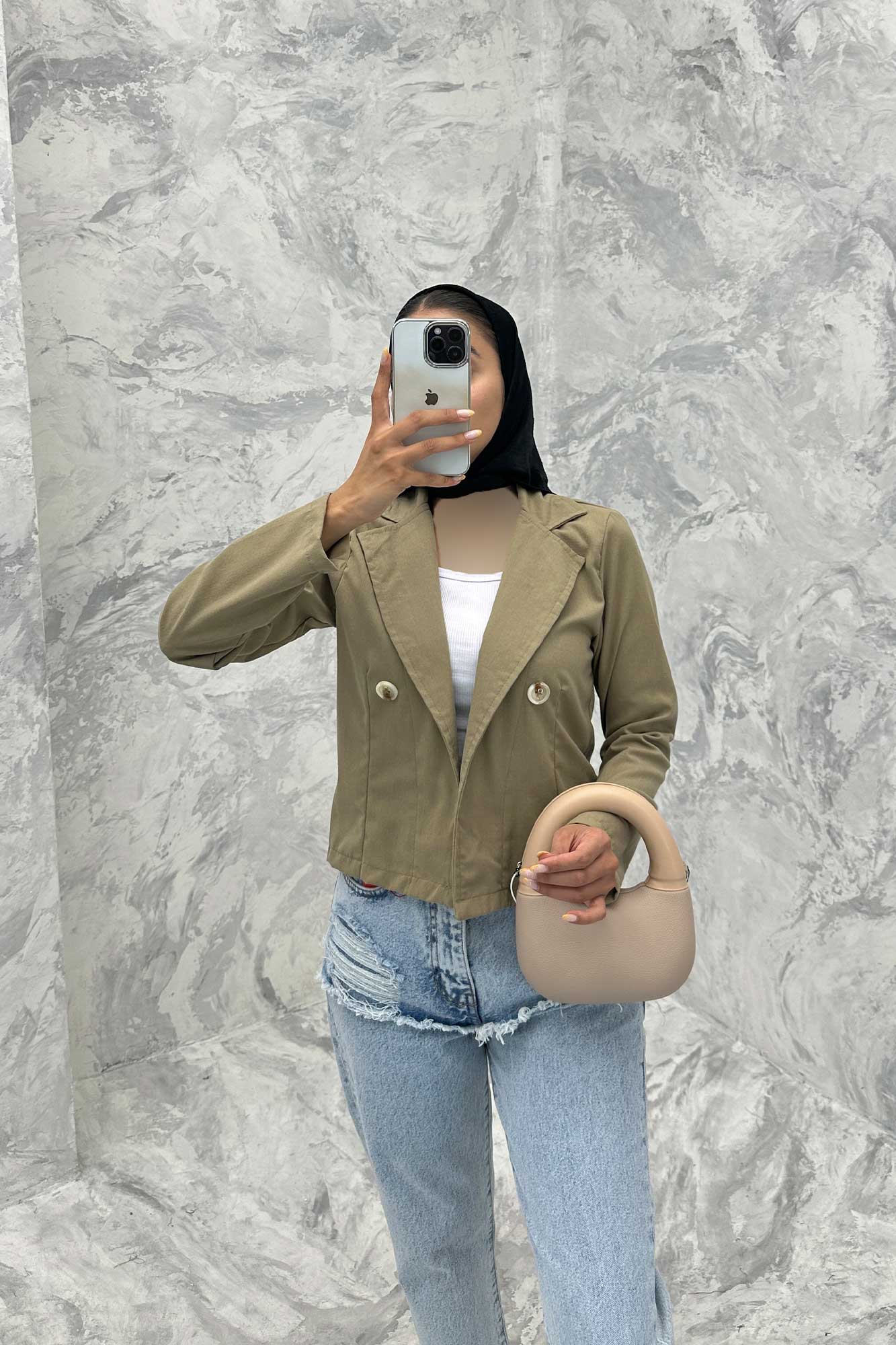 کت لینن تک دکمه