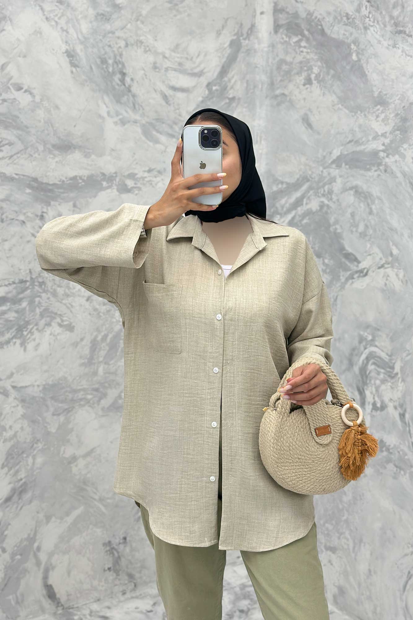 مانتو آستین بند دار شانتون ثمین