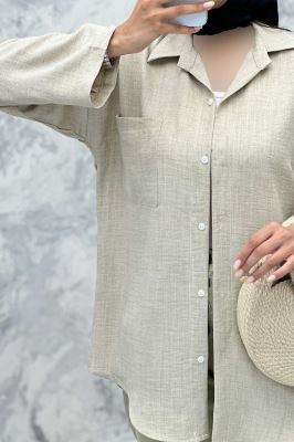 مانتو آستین بند دار شانتون ثمین