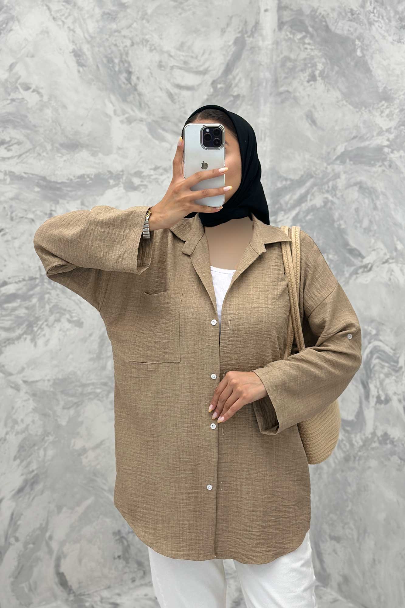 مانتو آستین بند دار شانتون ثمین