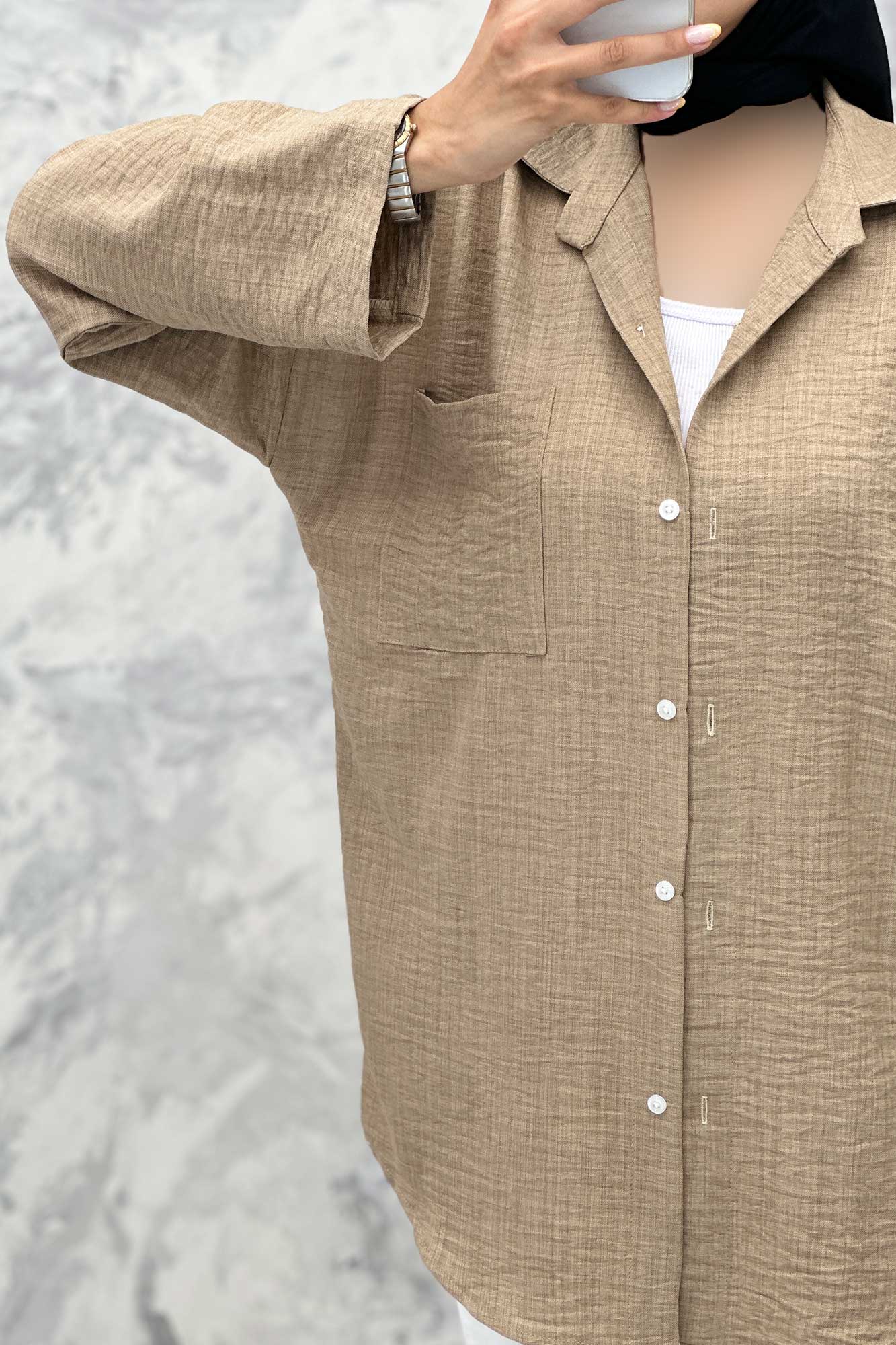 مانتو آستین بند دار شانتون ثمین