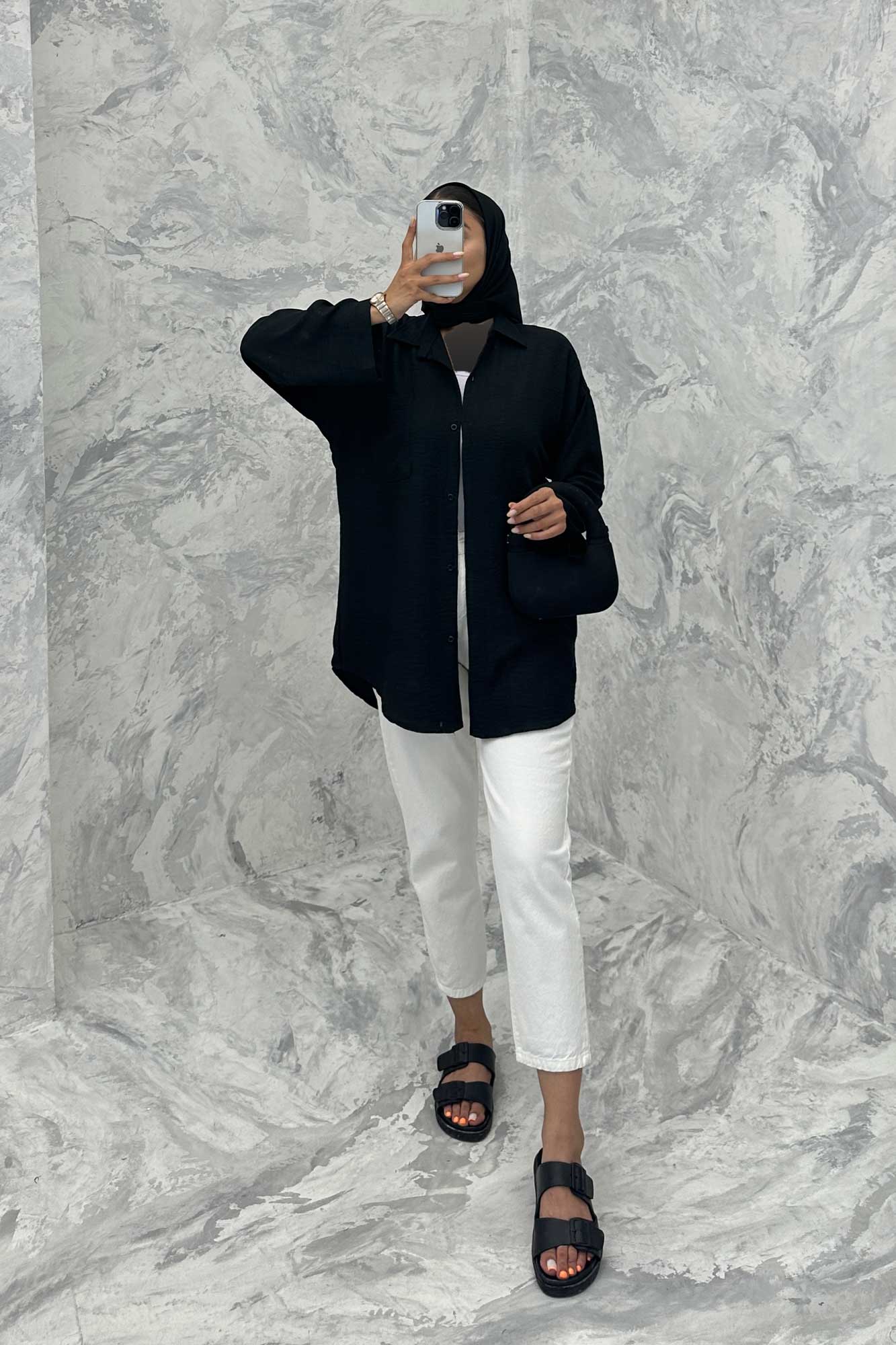 مانتو آستین بند دار شانتون ثمین