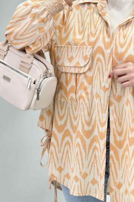 شومیز کراش چاپی آستین شیپوری