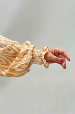 شومیز کراش چاپی آستین شیپوری