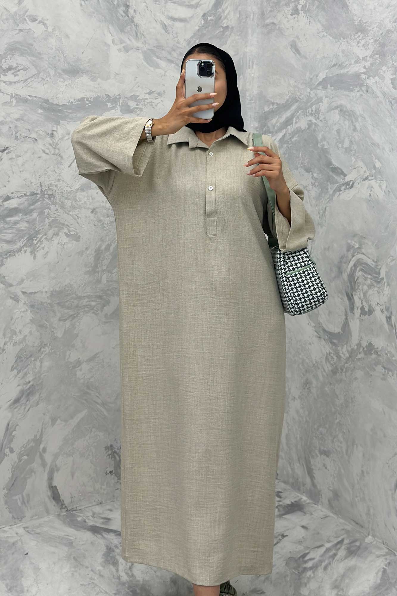 مانتو یقه برگردان شانتون دو جیب خطی