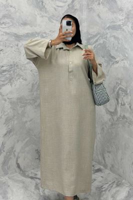 مانتو یقه برگردان شانتون دو جیب خطی