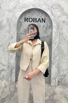 ست جلیقه و شلوار شانتون جیب فیلتو