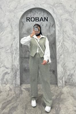 ست جلیقه و شلوار شانتون جیب فیلتو