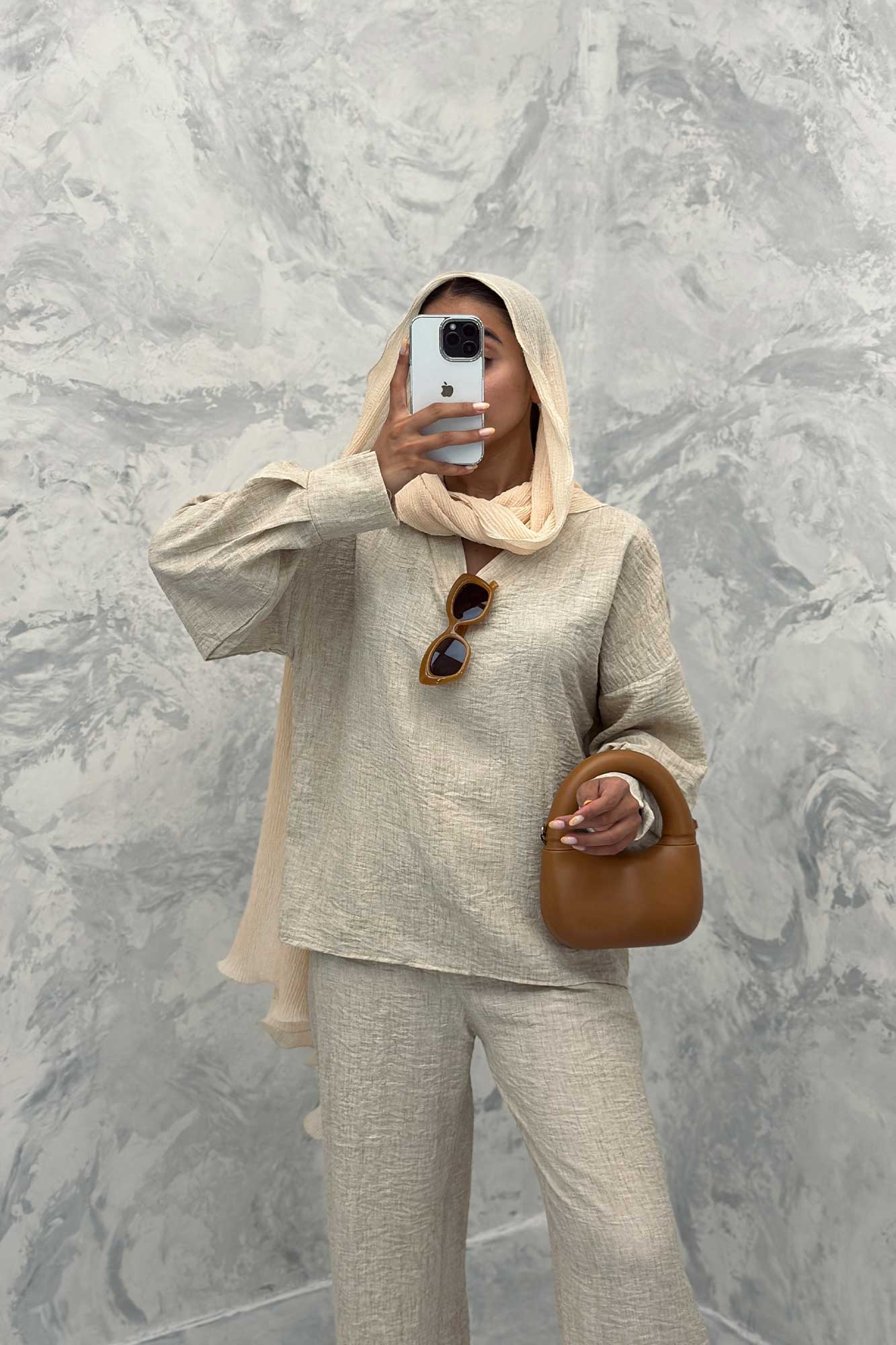 ست مانتو و شلوار یقه هفت شانتون برفکی پادینا