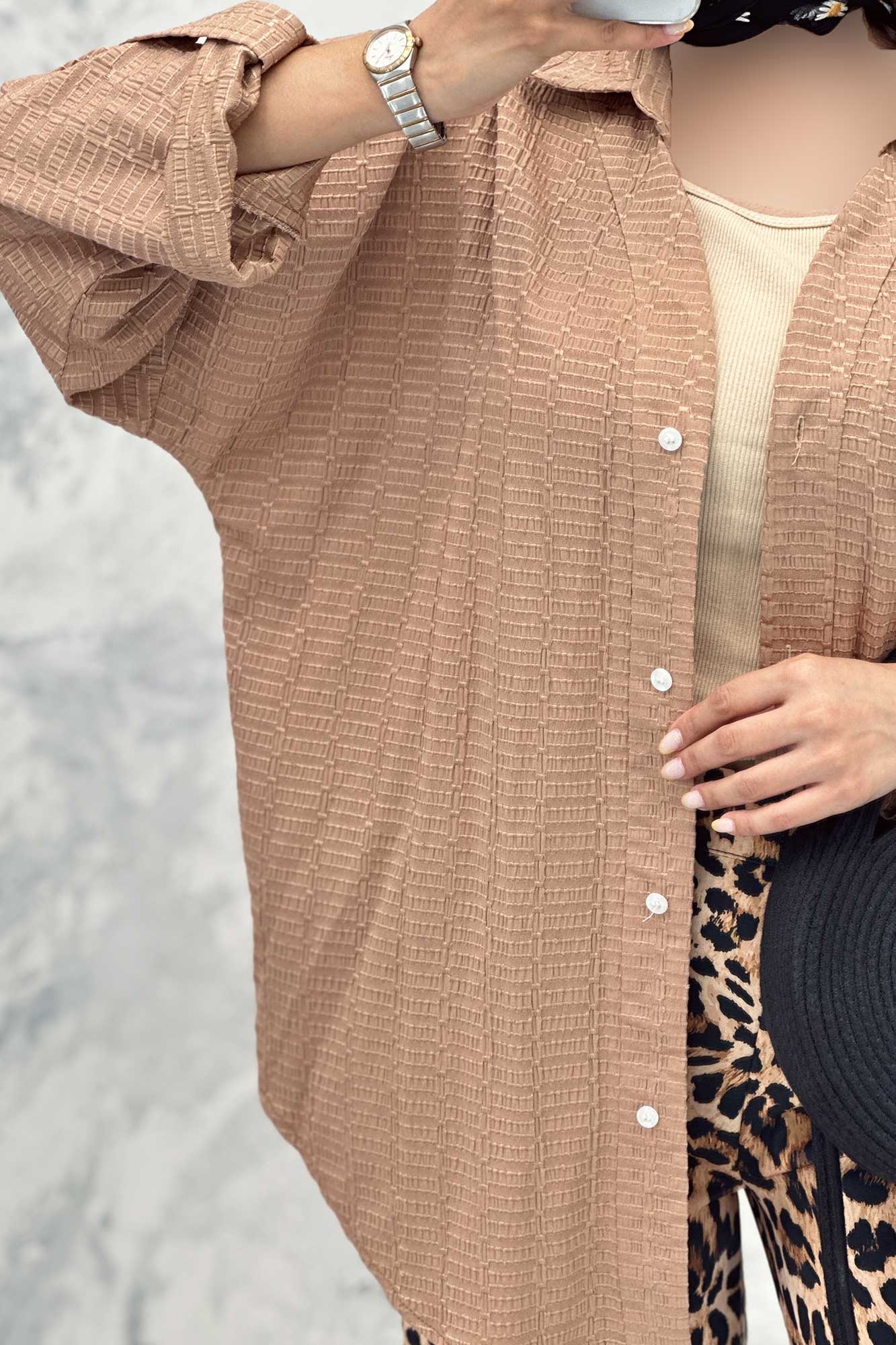 مانتو آستین پاگن نوا یقه آبشاری