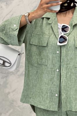 ست مانتو و شلوار شانتون برفکی پشت هلال جانا