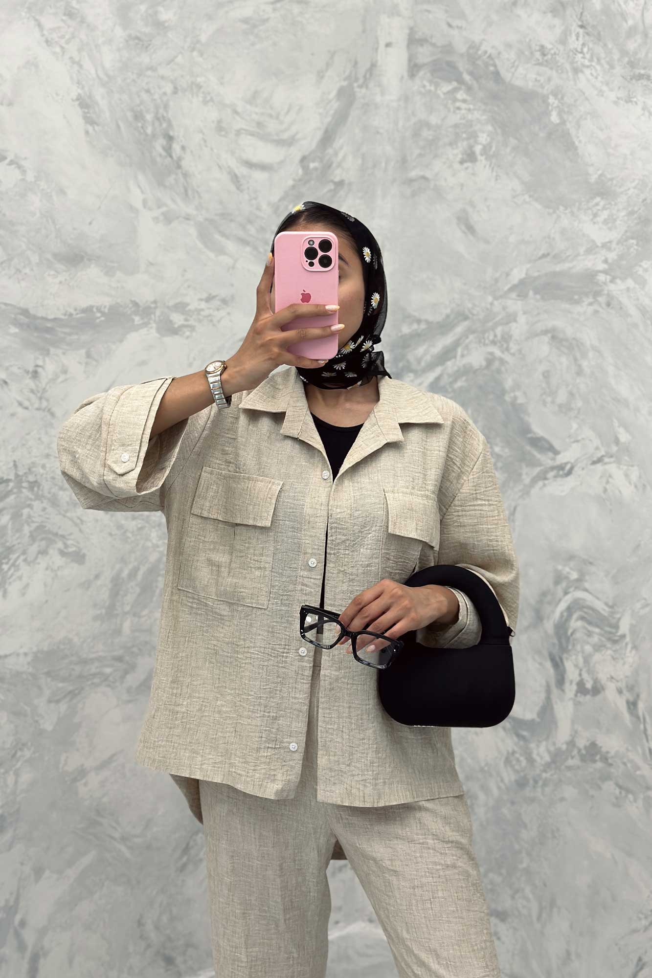 ست مانتو و شلوار شانتون برفکی پشت هلال جانا