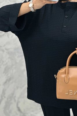 ست مانتو و شلوار یقه سه سانت نوا دو دکمه