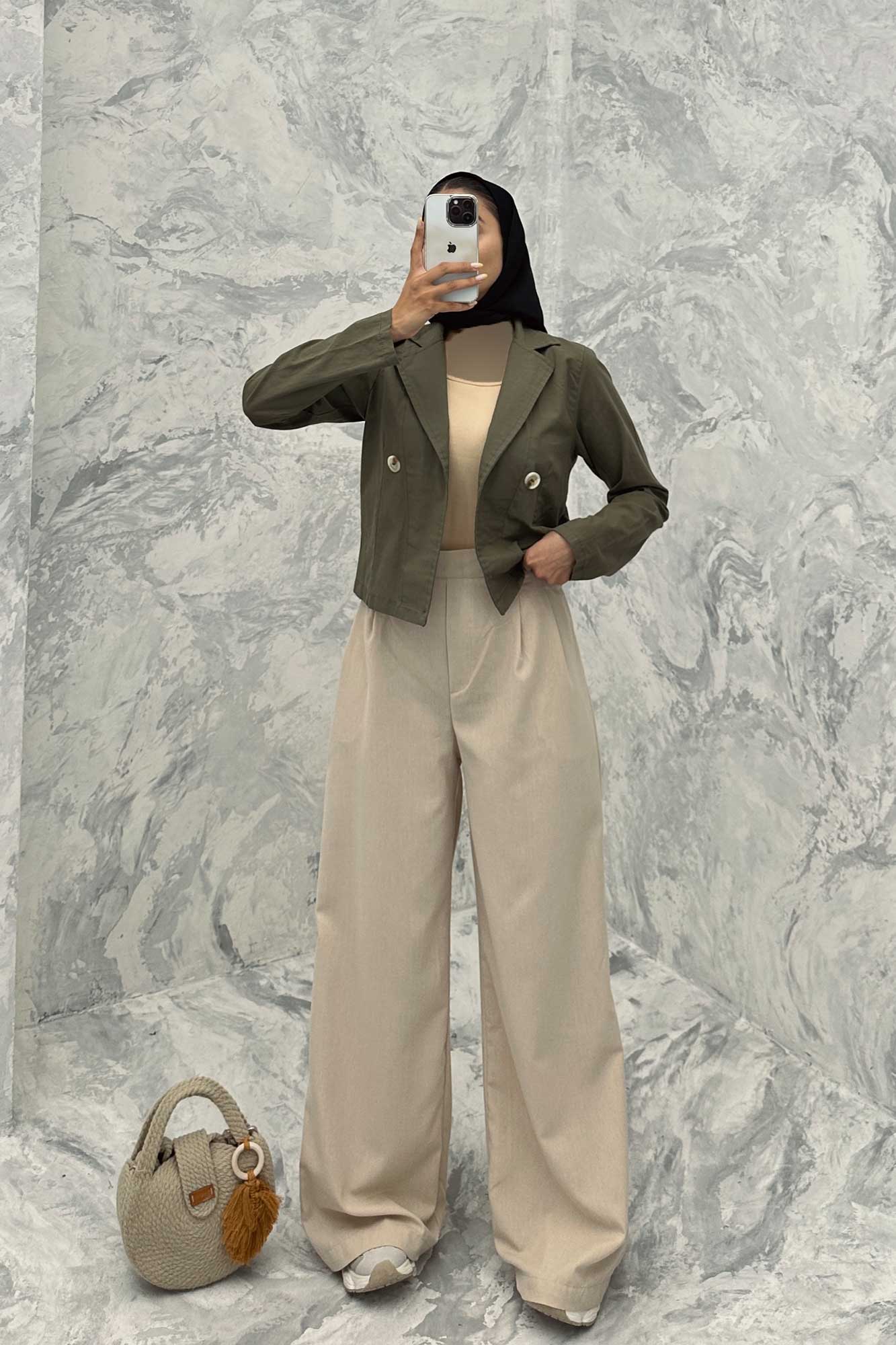 کت لینن تک دکمه