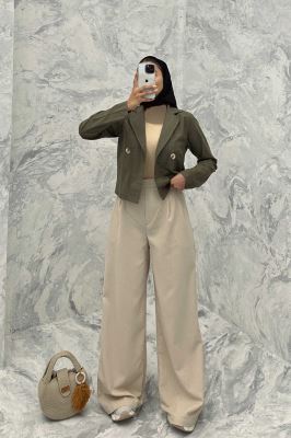 کت لینن تک دکمه