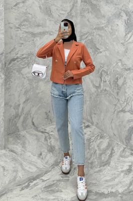 کت لینن تک دکمه